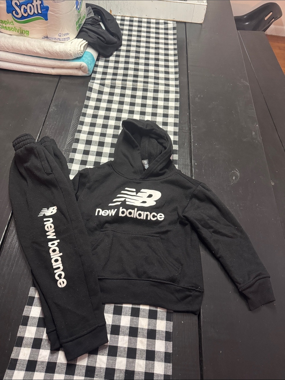 New Balance Black Kids Hoodie & Joggers Set